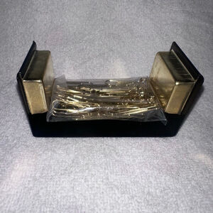 RARE HTF Unused Mervyn’s Executive Magnetic Paper Clip Caddy Brass Plated Clips